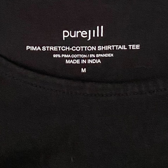 J. Jill Pure Jill Long Sleeve Stretch Cotton Tee in Black Size M - Picture 8 of 11